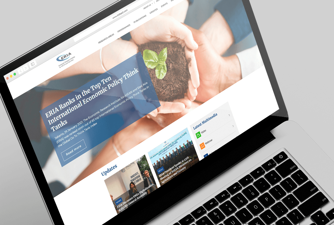 Preview of the ERIA.org website on a laptop screen