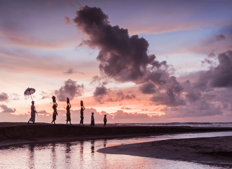 Traditional Balinese cultural ambiance