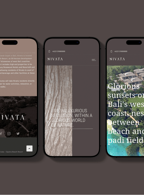 Mobile version of the Nivata website